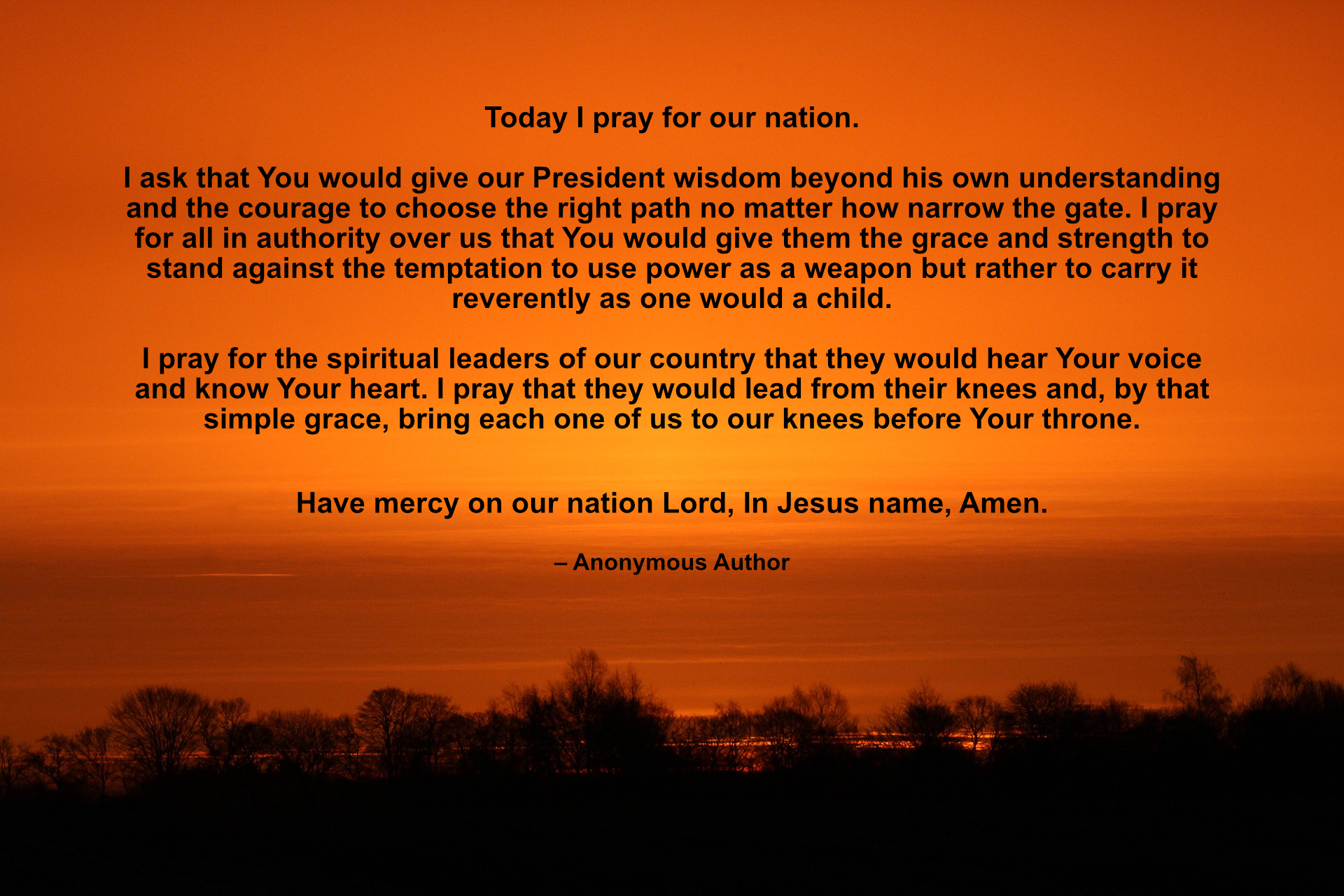 A Prayer For Our Country Delight In God