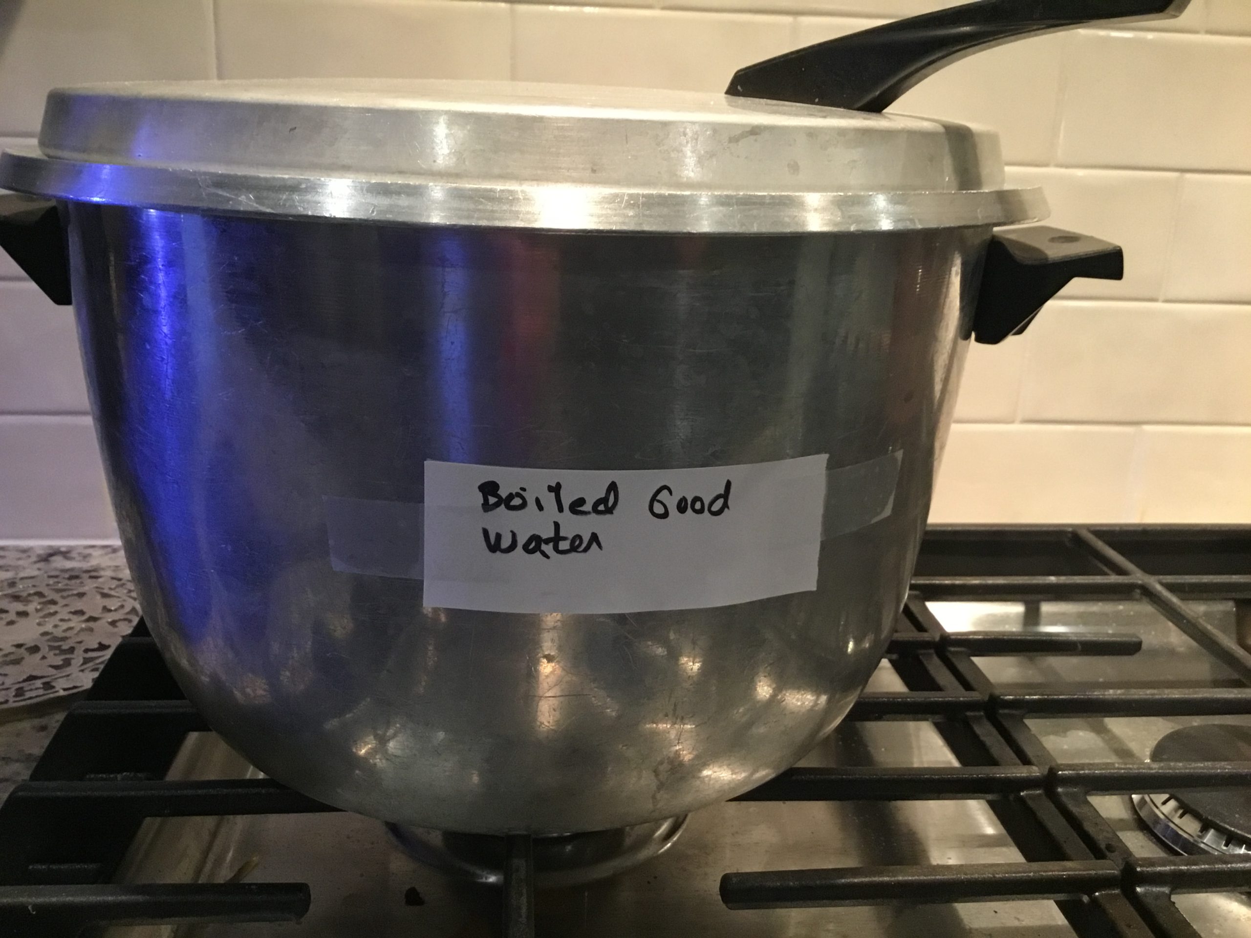 boiled water for sink baths
