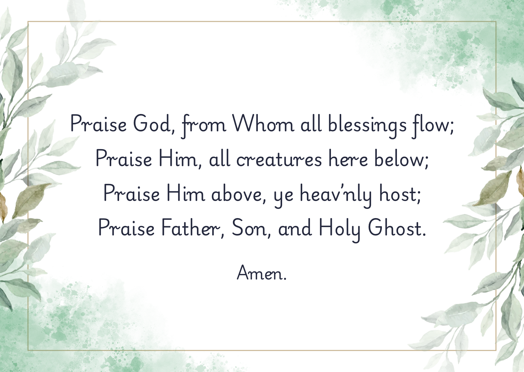 A Doxology A Doxology