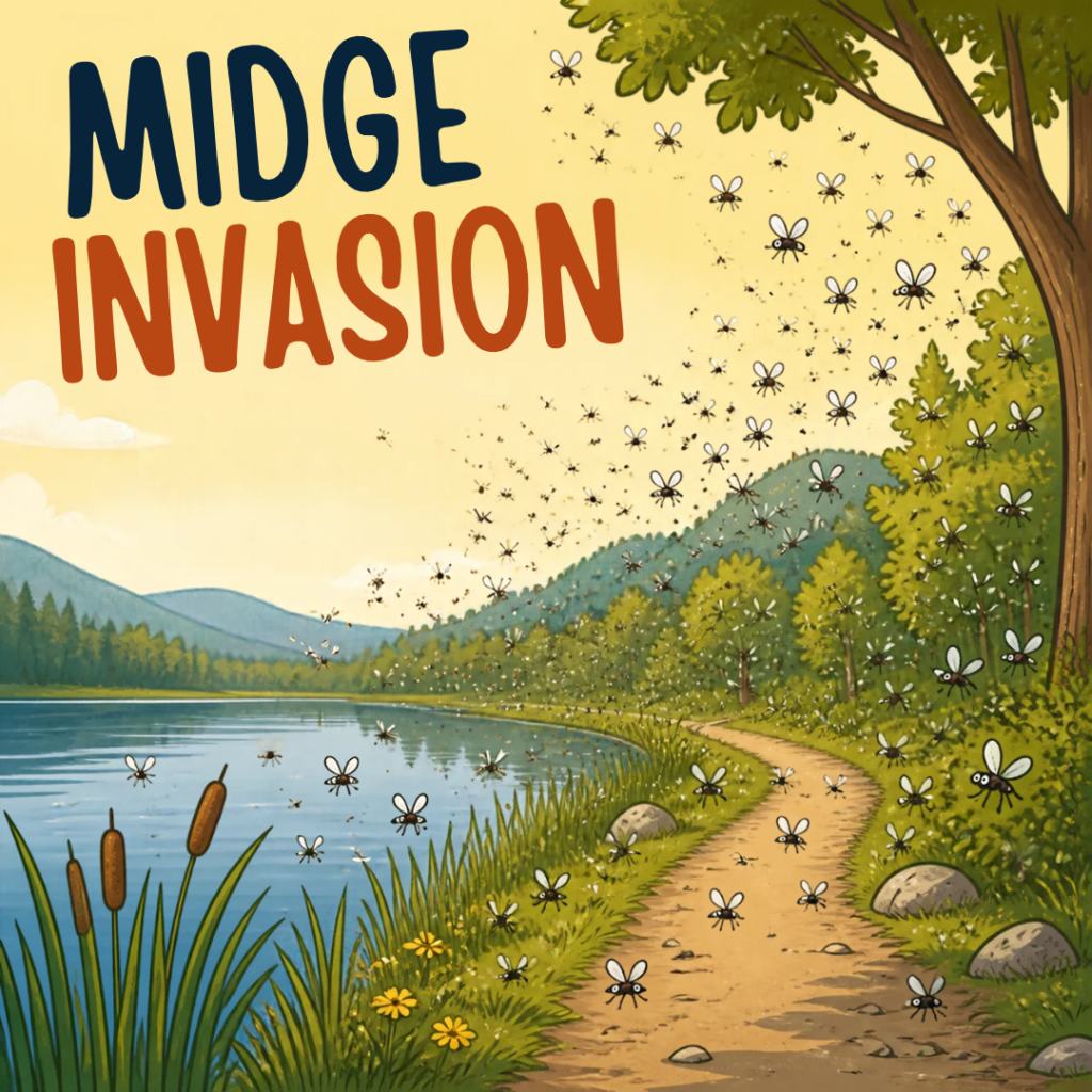 A Midge swarm: The Lake's Uninvited Guests